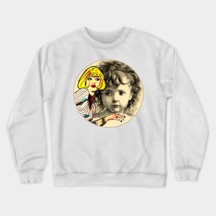 Blonde girl and baby Crewneck Sweatshirt